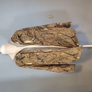 Faded Glory camo fleece lined grunge hooded Jacket